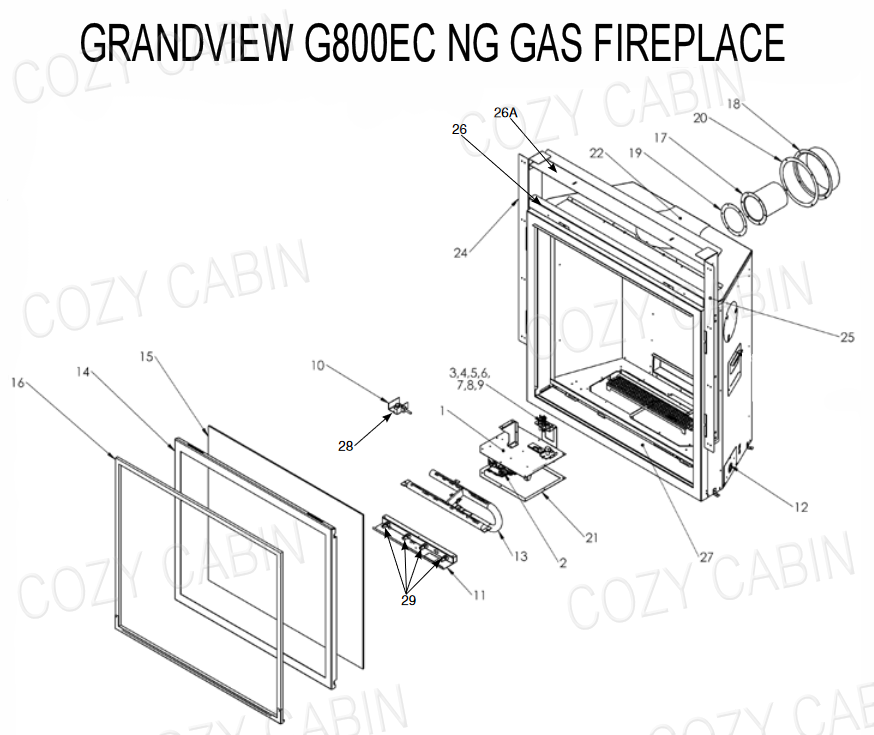 Grandview Natural Gas Fireplace (G800EC-NG) #G800EC-NG